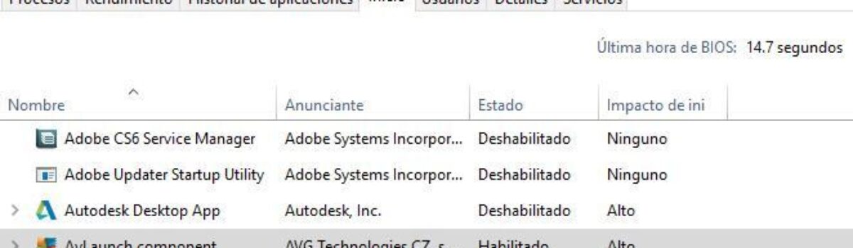 Eliminar programas de inicio en Windows 10