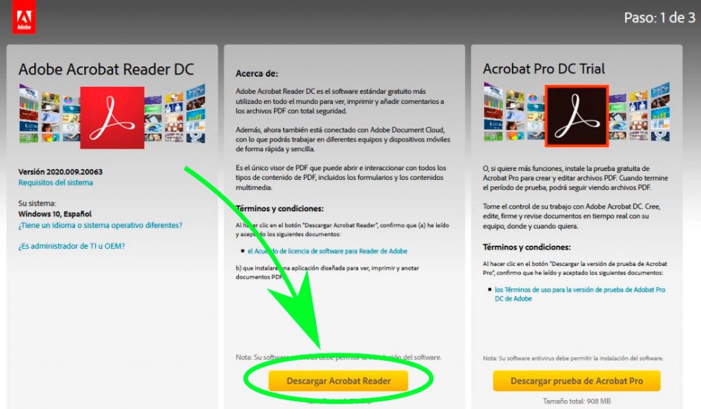 como descargar adobe acrobat